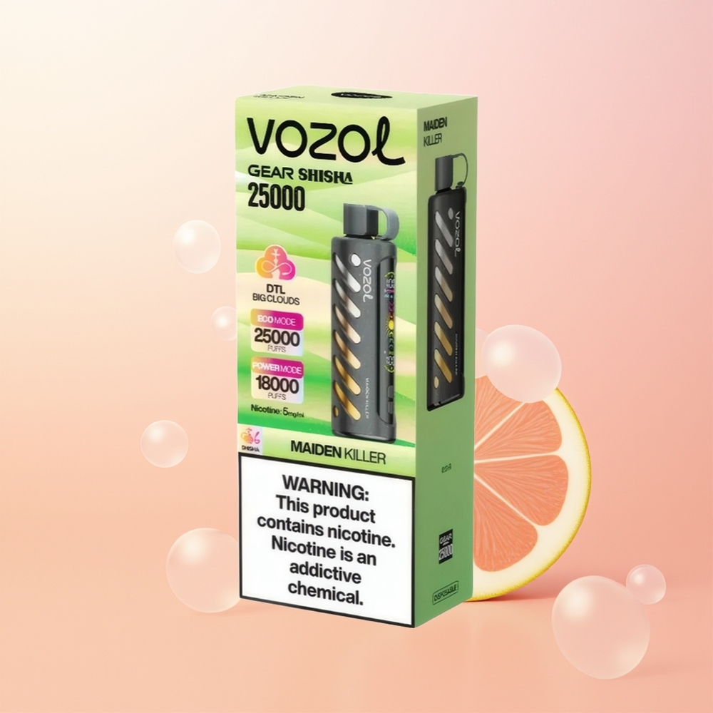 VOZOL Gear Shisha 25000 قاتل العذراء بالشريحة الذكية والنكهات اللذيذة