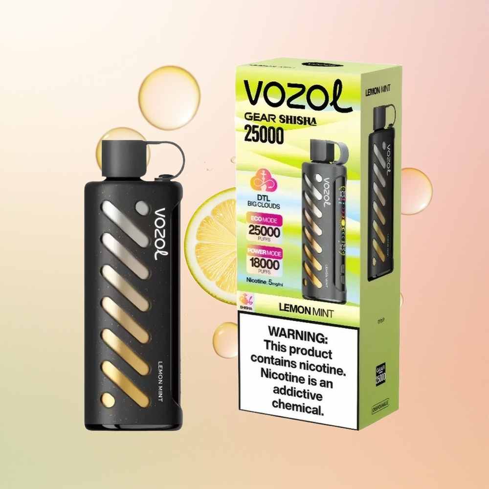 VOZOL Gear Shisha 25000 ليمون نعناع بتقنية SiLC