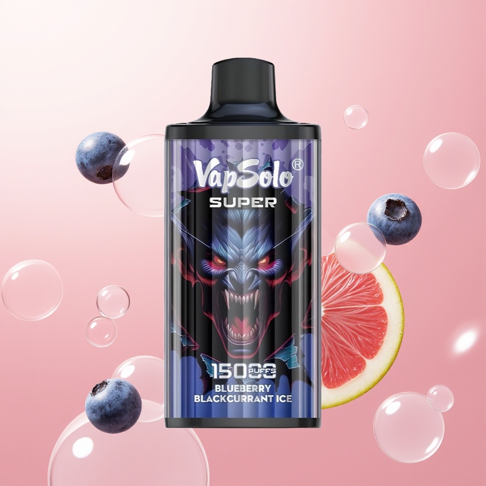 Vapsolo Super 15000 توت أسود مثلج مع شبكة وشحن نوع سي