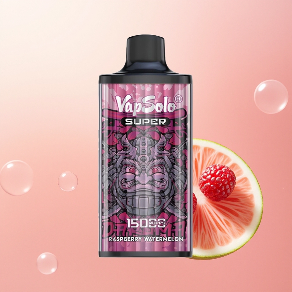Vapsolo Super 15000 توت العليق البطيخ بشاحن نوع سي وملح نيكوتين 50 ملغ/مل