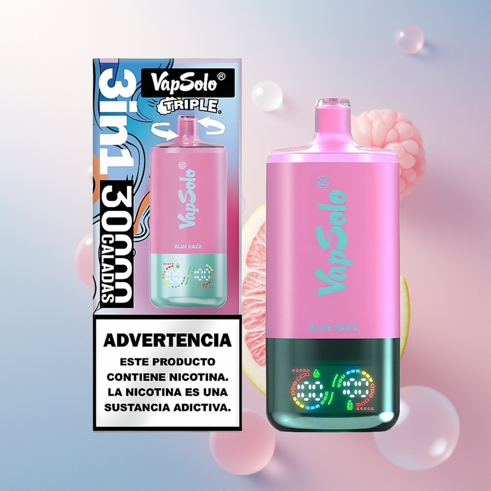 Vapsolo Triple 30000 العنب الأزرق مع 40 مل و 3 خزانات