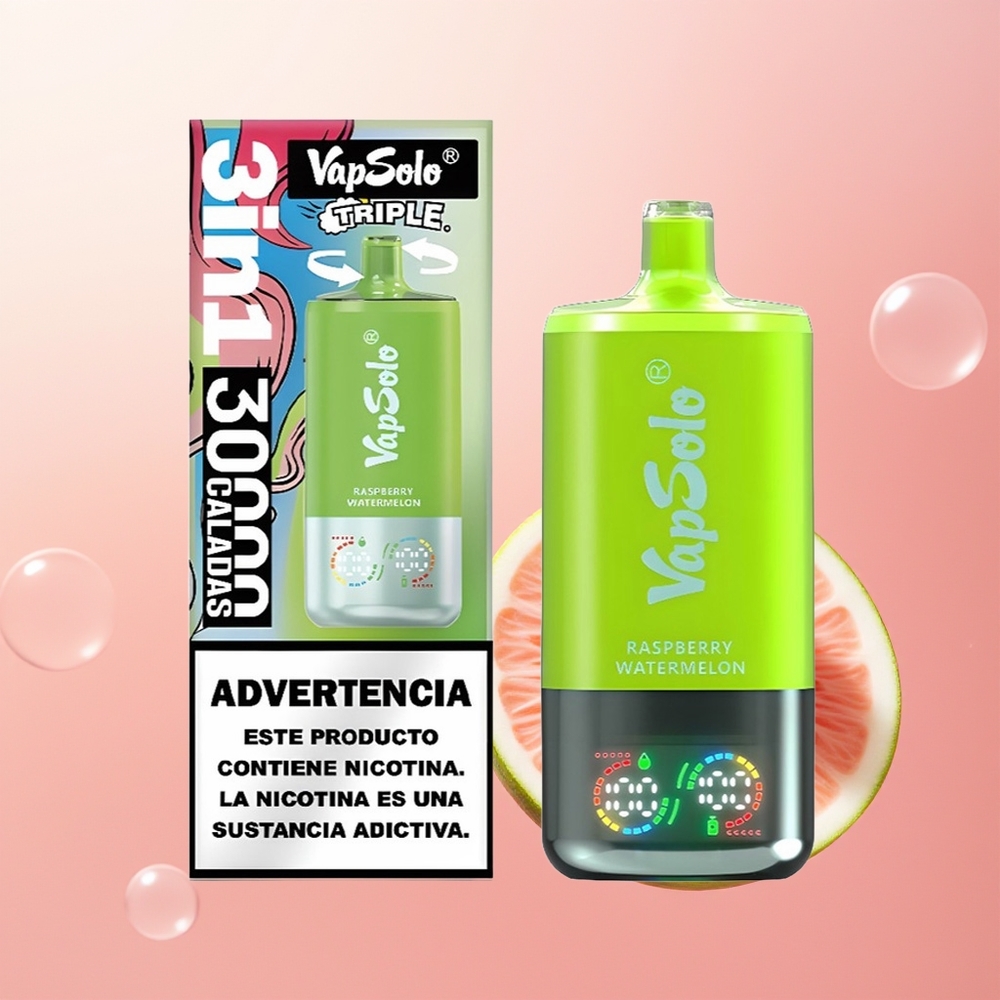 Vapsolo Triple 30000 توت العليق البطيخ مع 40 مل و 3 خزانات