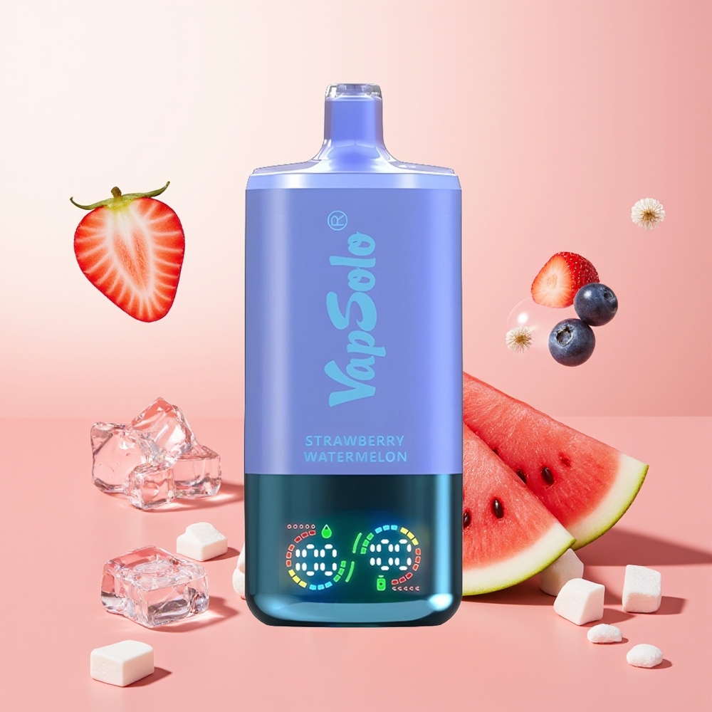 Vapsolo Triple 30000 فراولة بطيخ وتوت أزرق جليد مع 40 مل و 3 خزانات
