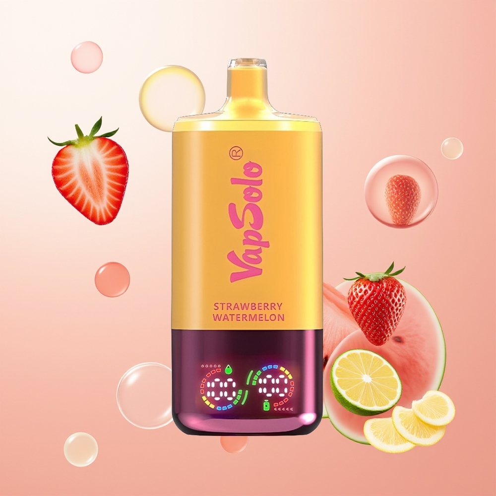 Vapsolo Triple 30000 فراولة بطيخ وليمون خوخ مع 40 مل و 3 خزانات