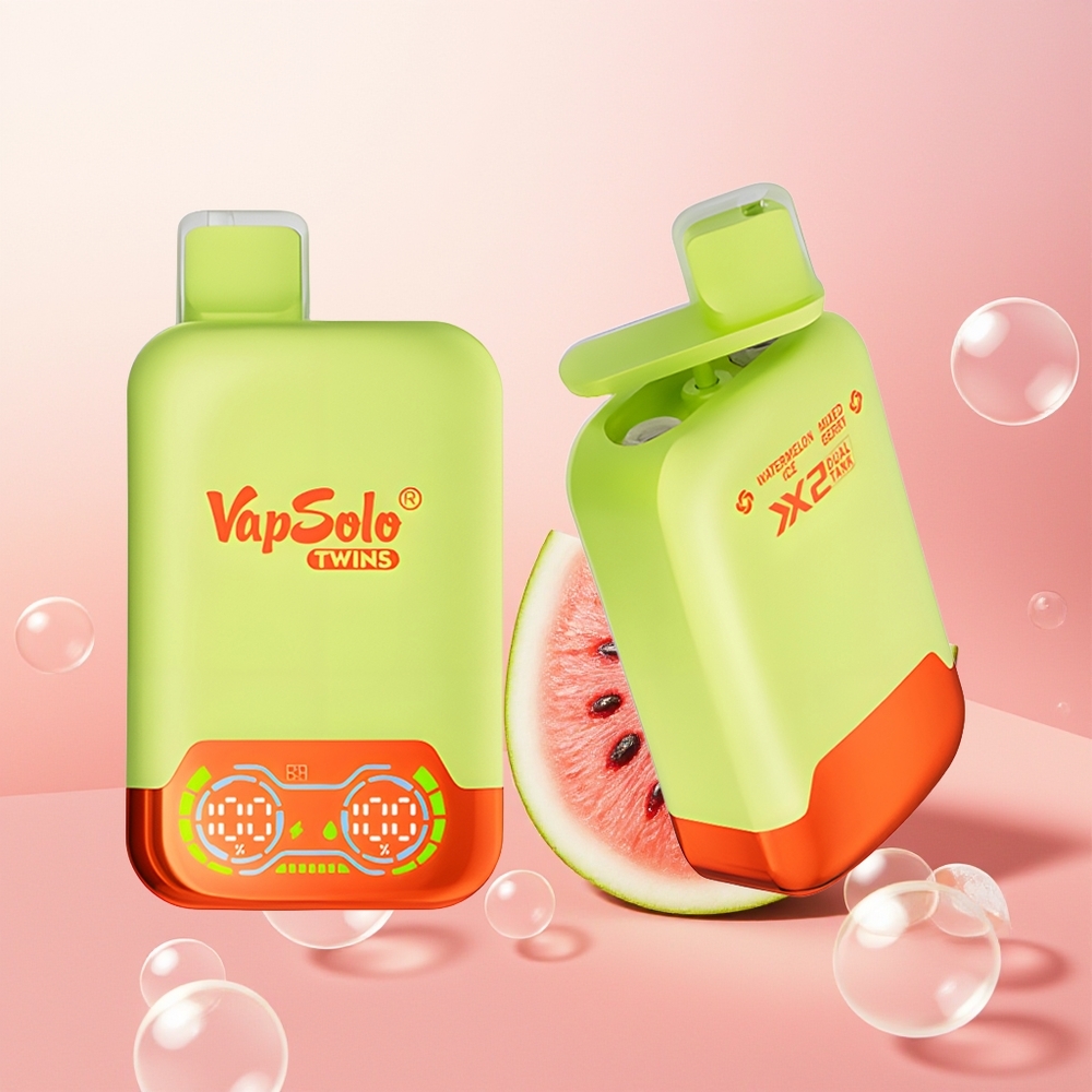 Vapsolo Twins 20000 بطيخ مثلج وتوت مشكل مع 40 مل ونوع سي