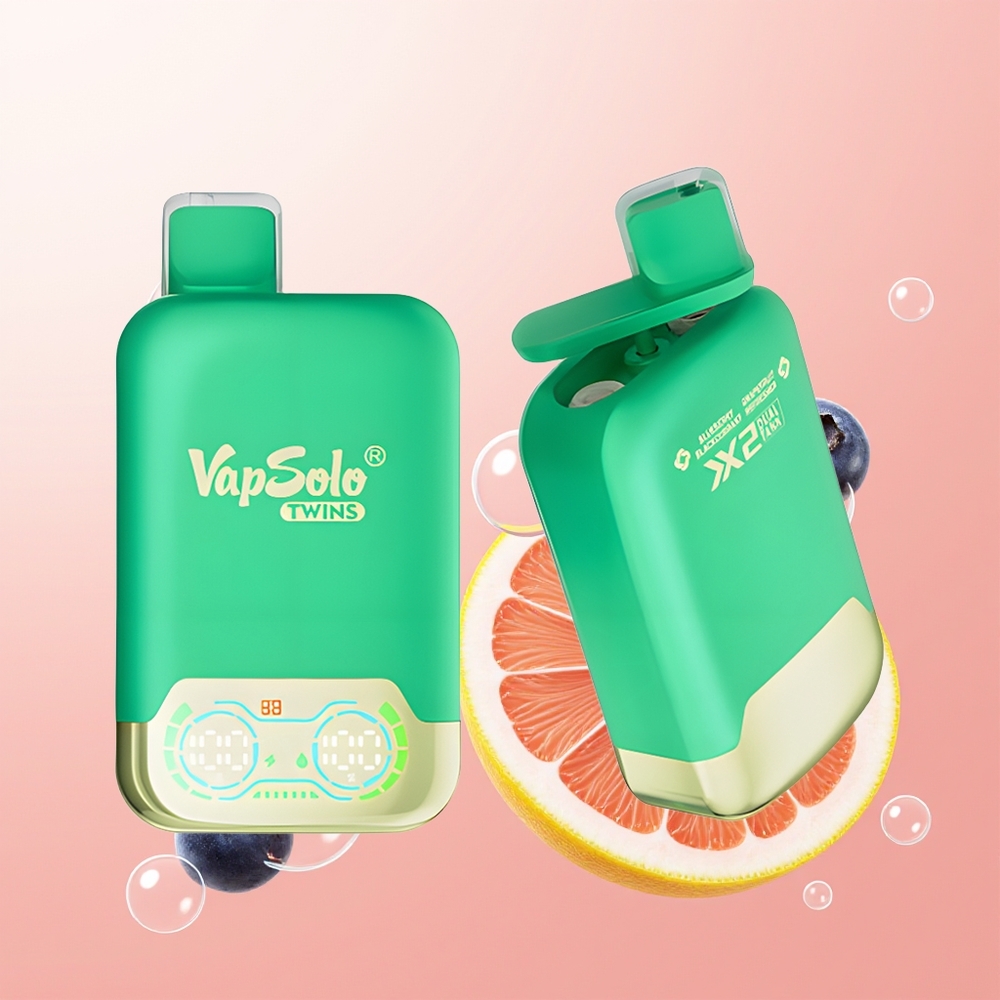 Vapsolo Twins 20000 عصير التوت والعنب الأسود والجريب فروت المنعش مع 40 مل و Type-C
