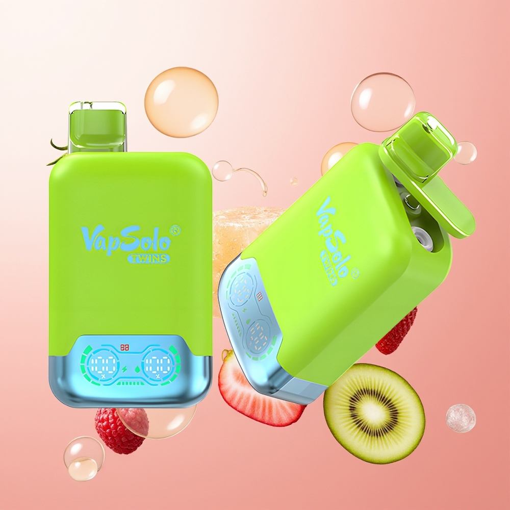 Vapsolo Twins 20000 فراولة كيوي وفراولة توت العليق آيس مع 40 مل و نوع-سي