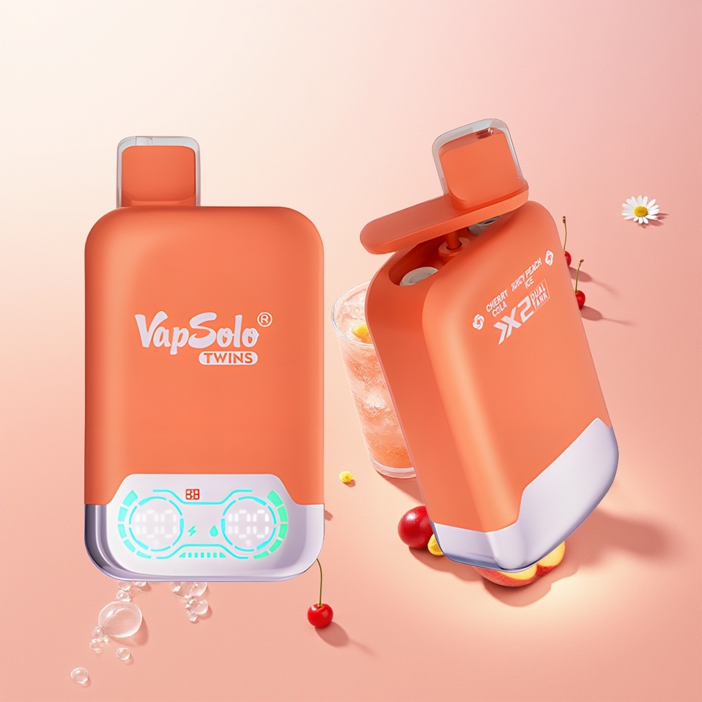 Vapsolo Twins 20000 كرزي كولا وخوخ جليدي مزدوج 40 مل / 50 مجم