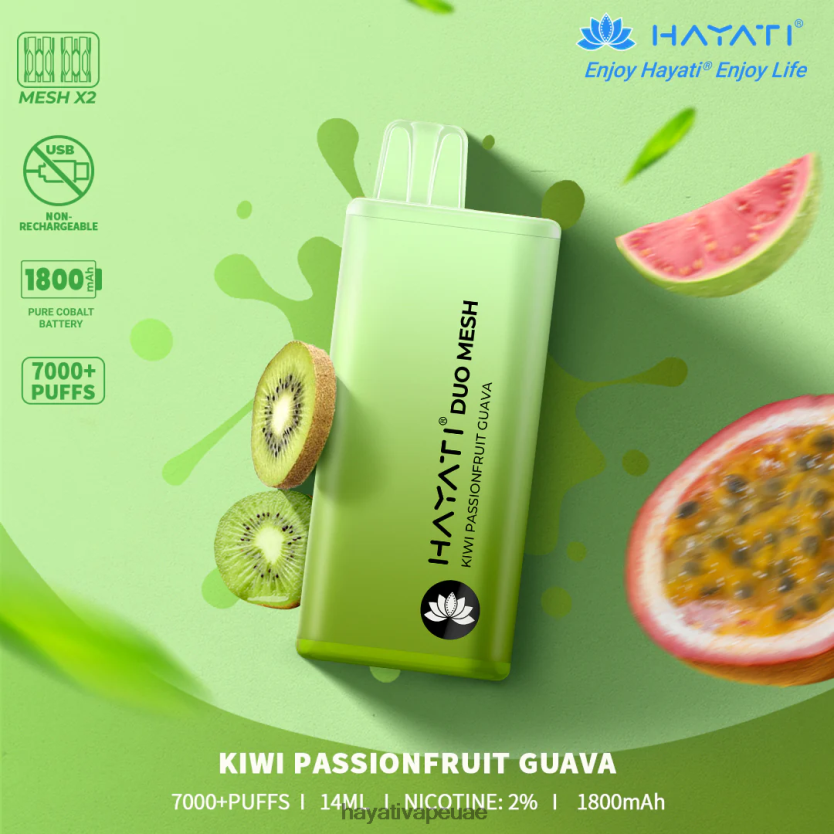 Hayati Duo Mesh يمكن التخلص منه كيوي باشن فروت جوافة - Hayati UAE 4B028H173