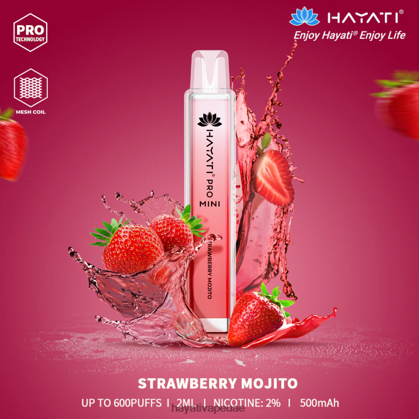 Hayati Pro Mini يمكن التخلص منه موهيتو الفراولة - Hayati Store UAE 4B028H21