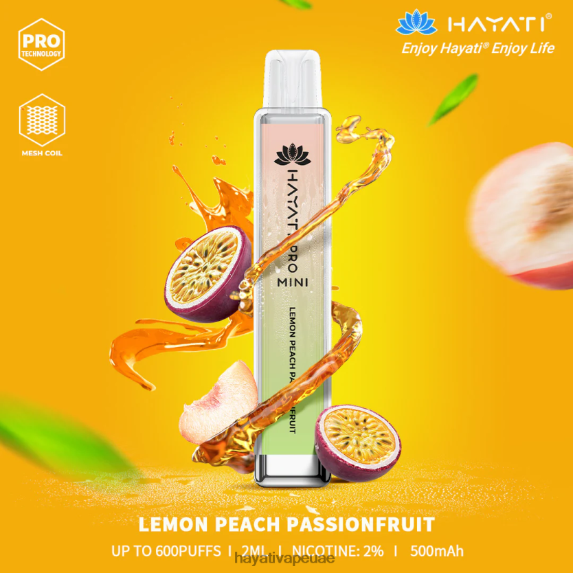 Hayati Pro Mini يمكن التخلص منه الليمون والخوخ العاطفة - Hayati Vape Liquid 4B028H28