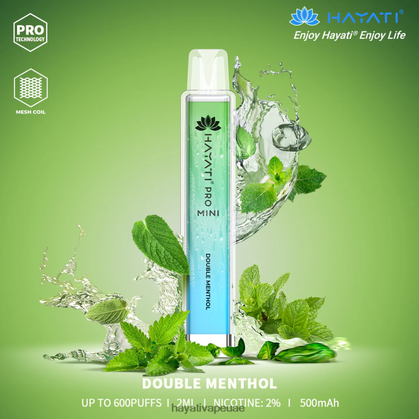 Hayati Pro Mini يمكن التخلص منه المنثول المزدوج - Hayati Vape Liquid 4B028H8