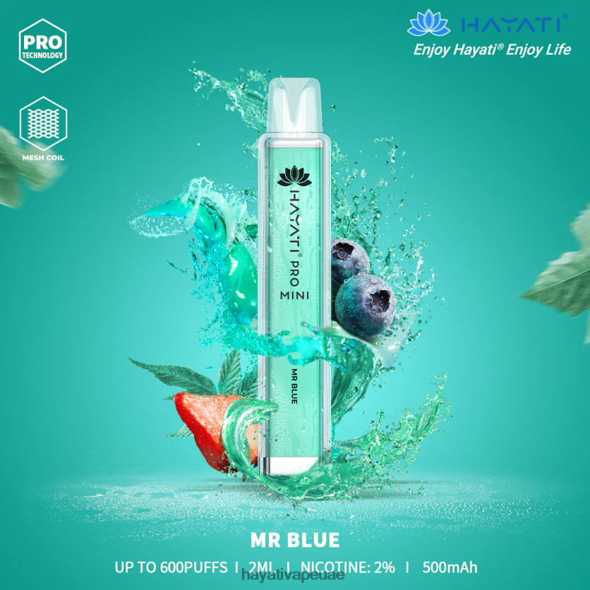 Hayati Pro Mini يمكن التخلص منه السيد الأزرق - Hayati Vape UAE 4B028H16