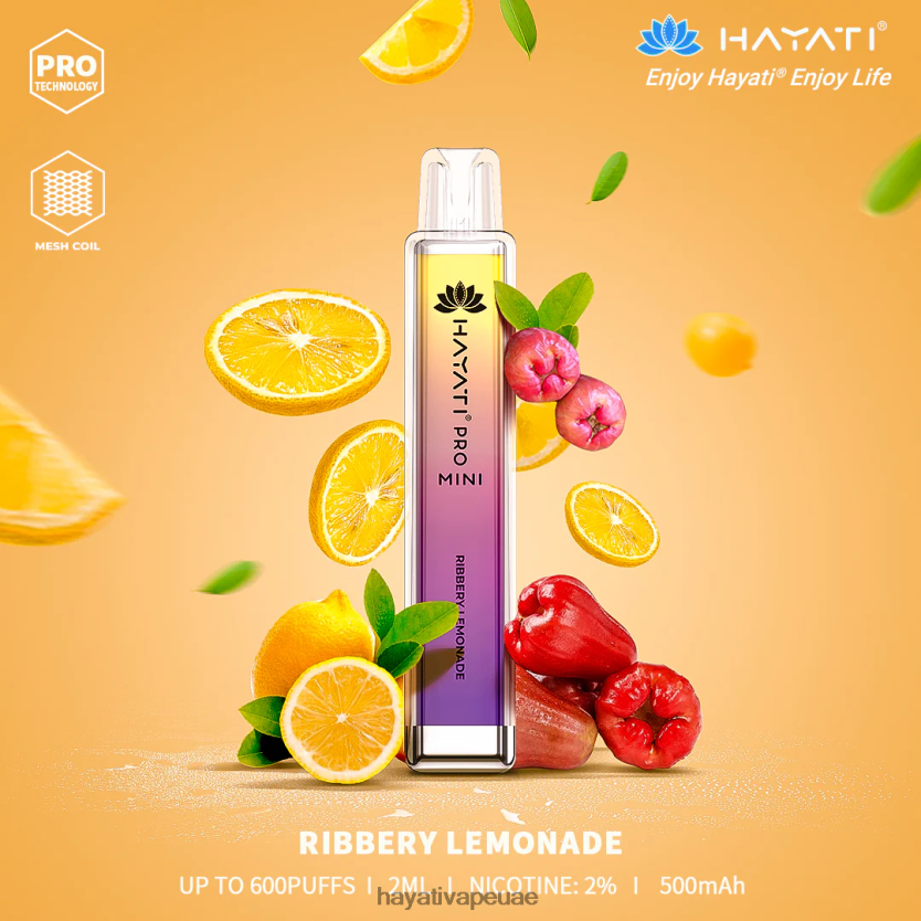 Hayati Pro Mini يمكن التخلص منه عصير ليمون ريبيري - Hayati Vapes Wholesale 4B028H20