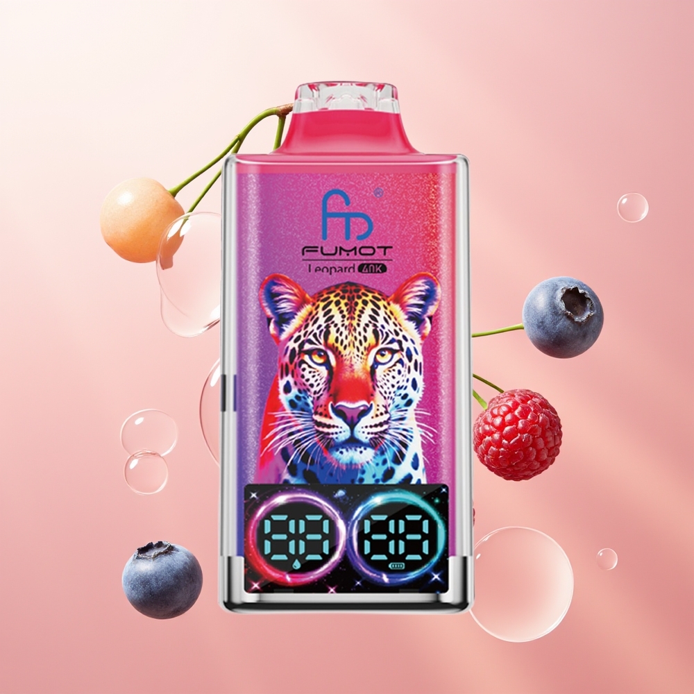 Fumot Leopard 40K عنب التوت البري والكرز بنسبة 5% مع شاحن نوع سي وباتري 700 مللي أمبير