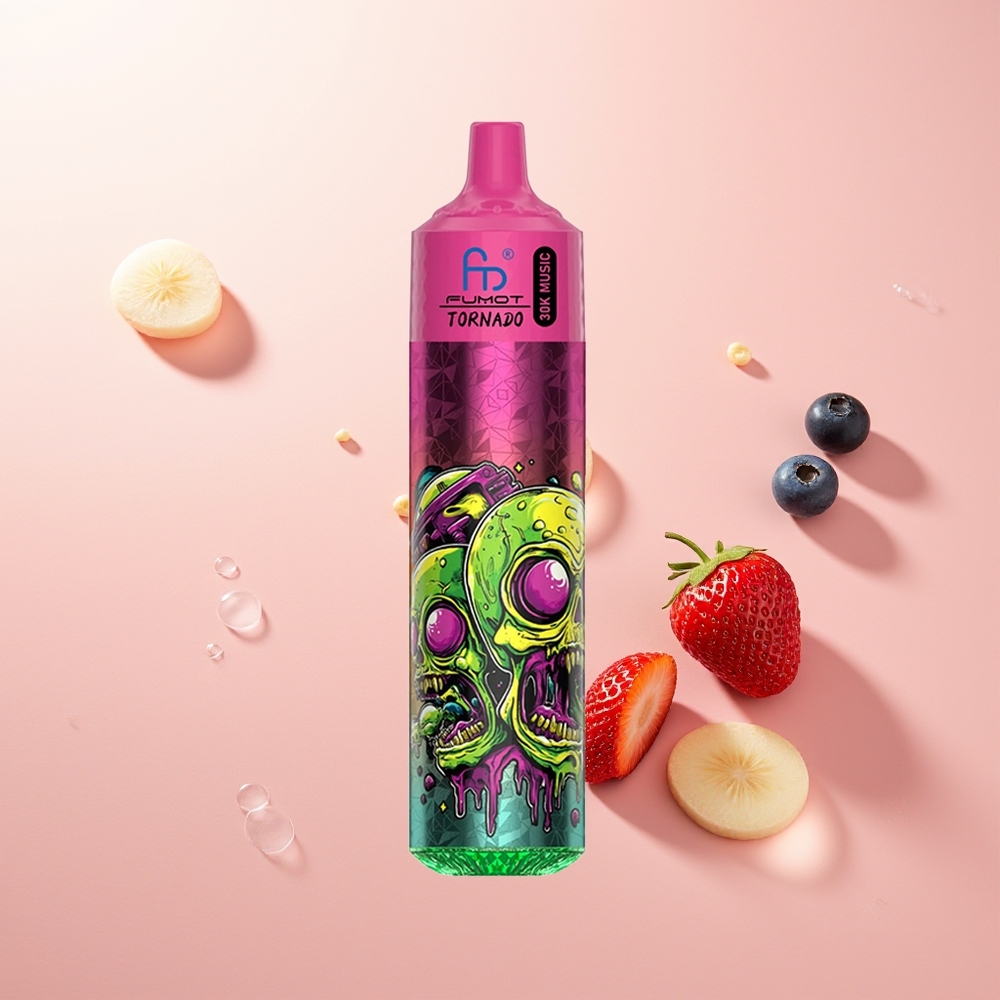 Fumot Randm Tornado 30000 فراولة توت أزرق بشاشة LED وشبكة 1.0 أوم